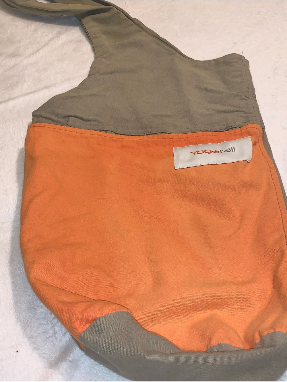 Yogatail Khaki/Orange Sling Yoga Mat Bag for Yoga Mat/Exercise Mat, Yoga Bag